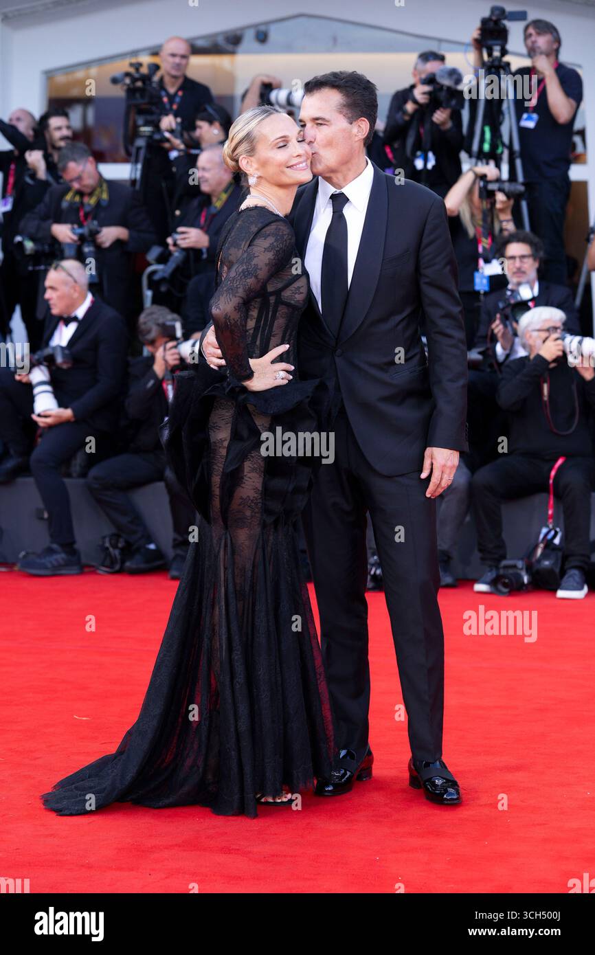 Molly Sims and Scott Stuber attend the "Frankenstein" red carpet during