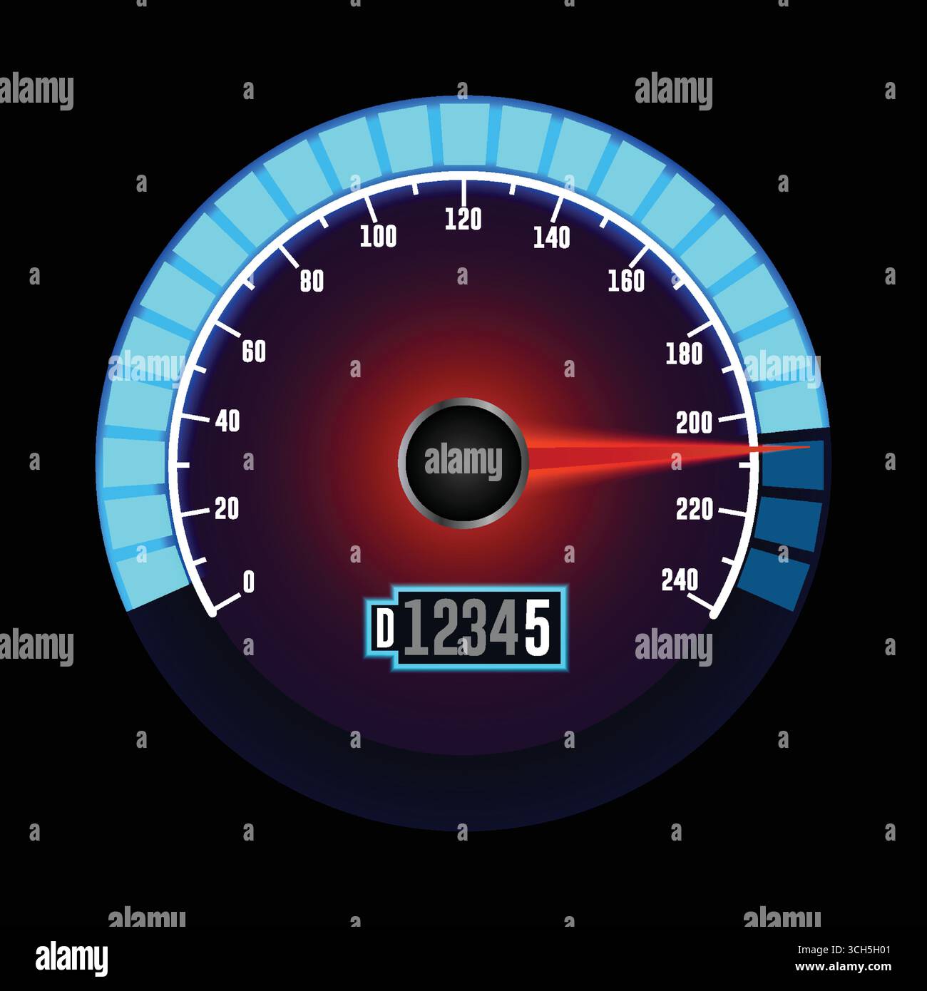 Speedometer Bar with Dazzling Light and Attractive Design Stock Vector