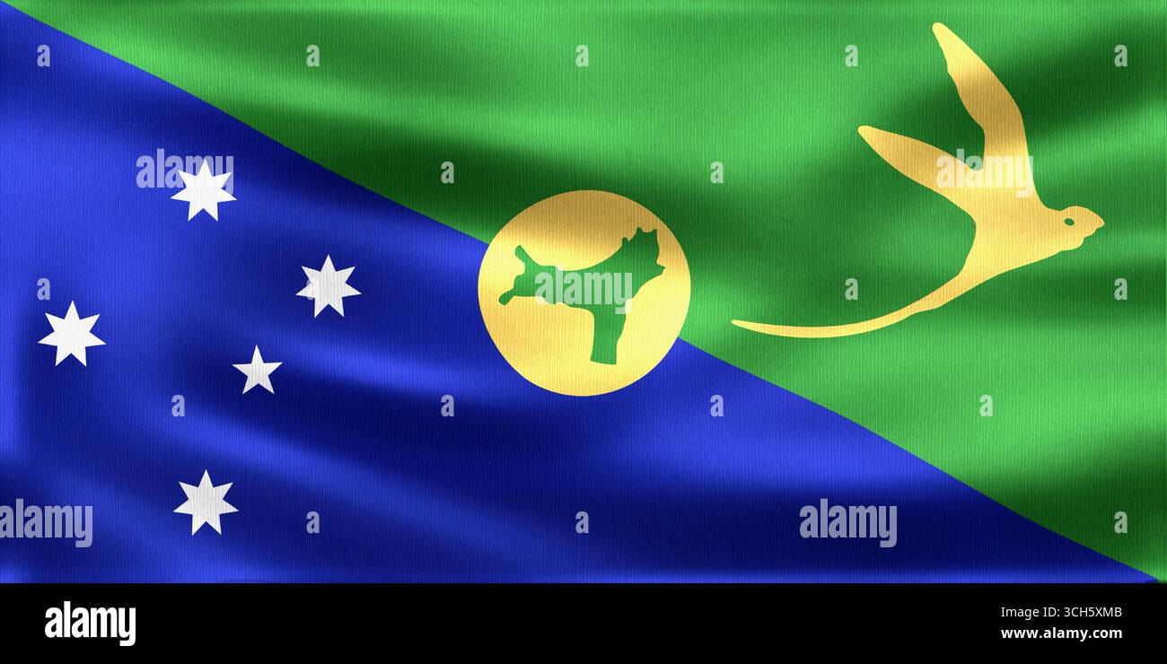 Christmas Island Flag Waving In The Wind Showcasing Its Symbolic 