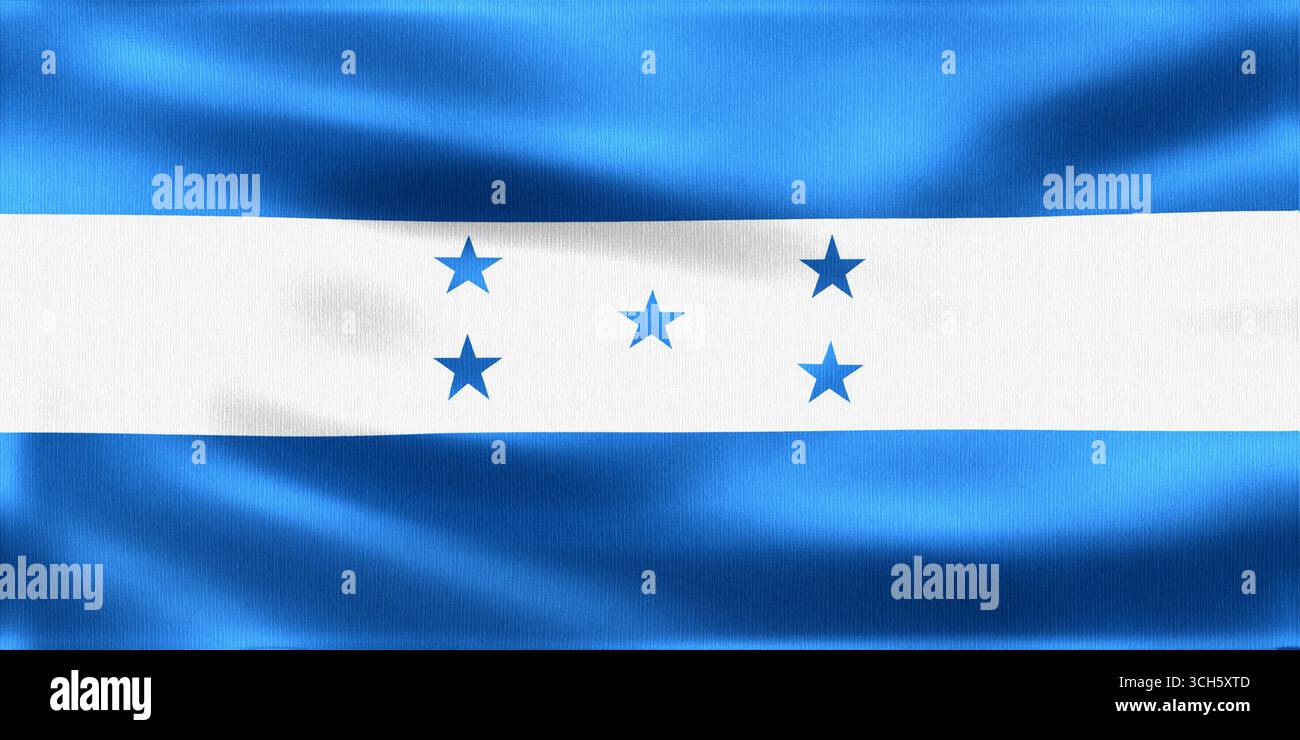 Flag of Honduras proudly waving in the wind, representing national ...