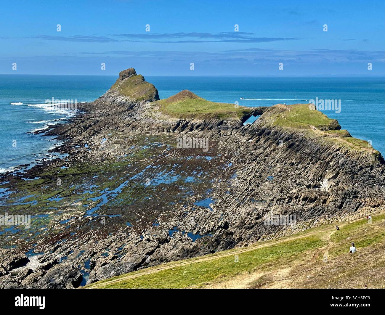 View of the outer head of Worms Head - Smartphone Captured Stock Image