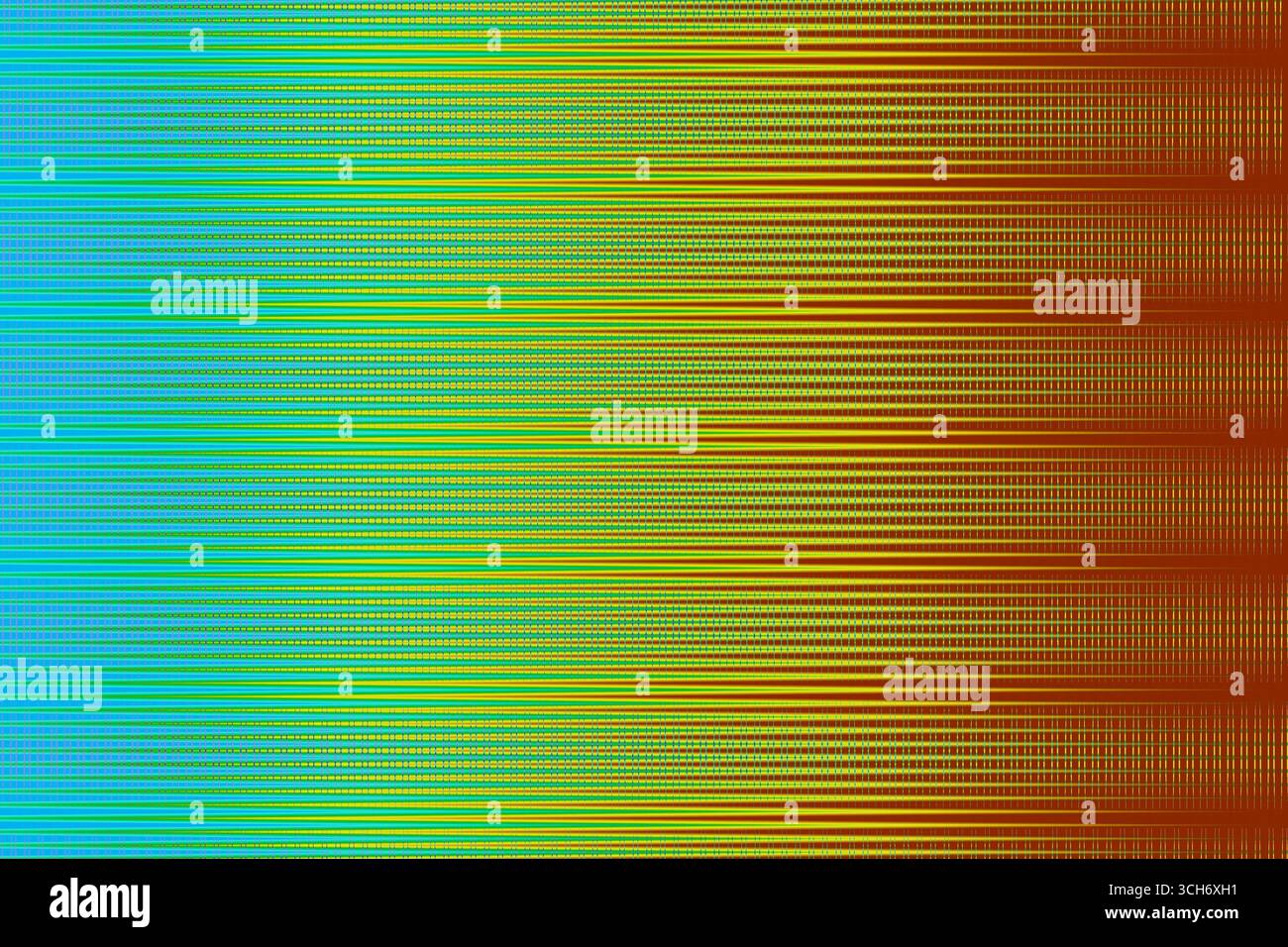 Abstract gradient pattern with digital glitch effect and horizontal lines. Ideal for tech, cyber, or experimental visual design. Stock Photo