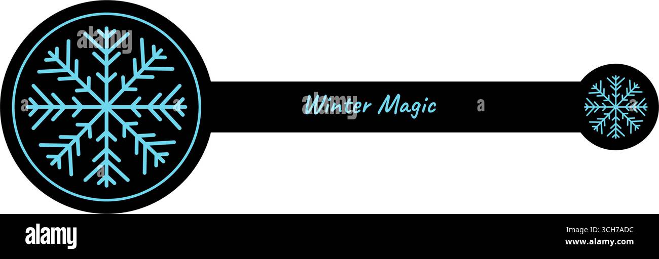 Icy Snow Flake Sticker Label Outline Stock Vector