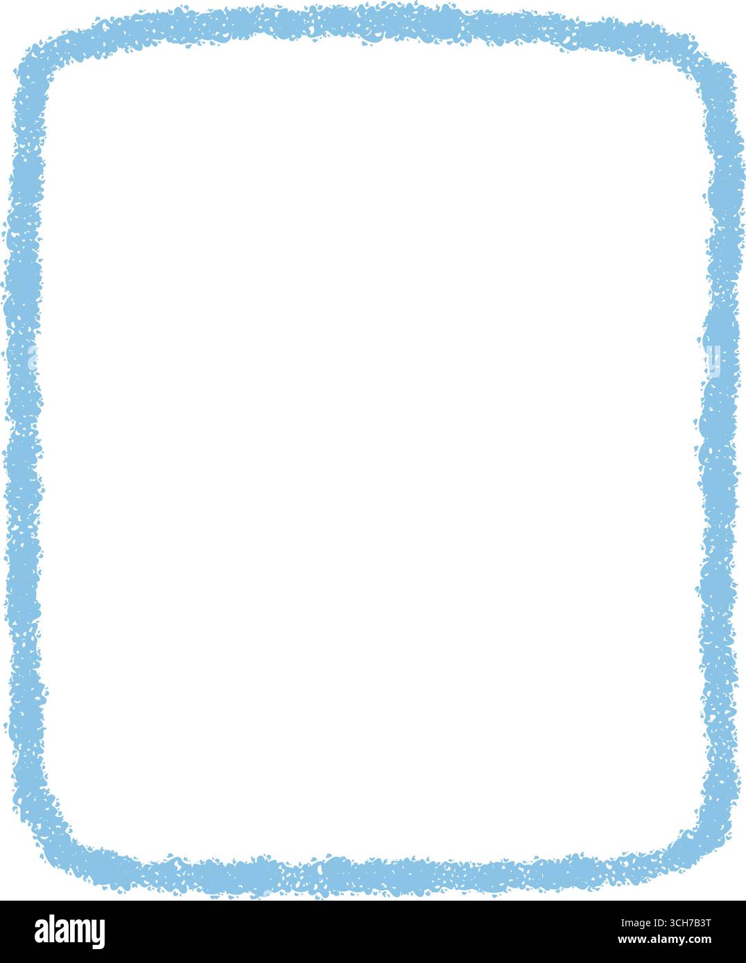 Blue Crayon Sketch Organic Square Outline Stock Vector