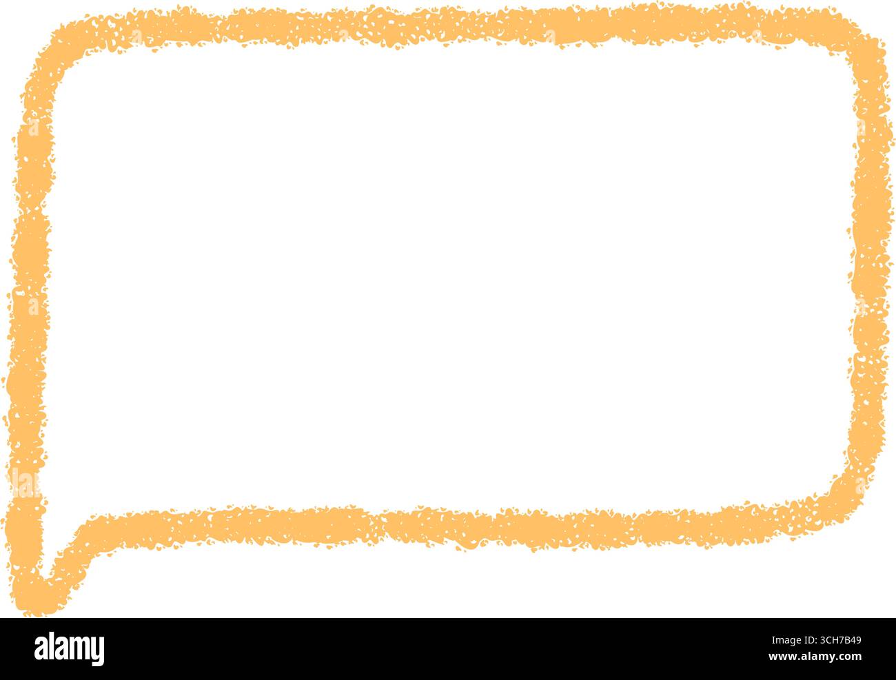 Hand Drawn Chalk Speech Balloon Rectangle Stock Vector