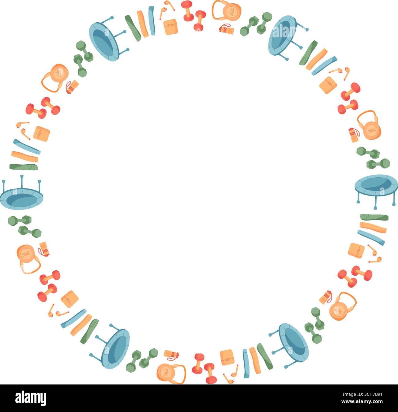 Colorful Seamless Flat Sport Frame Stock Vector