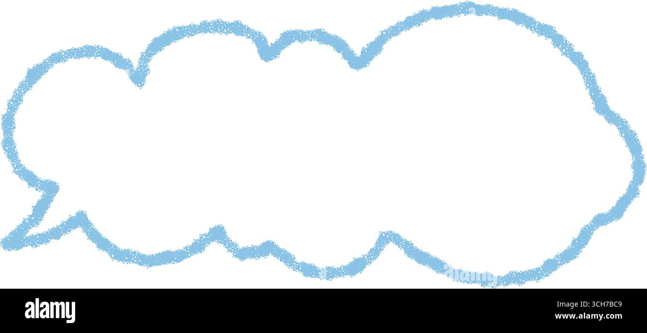 Organic Hand Drawn Blue Chalk Speech Bubble Stock Vector