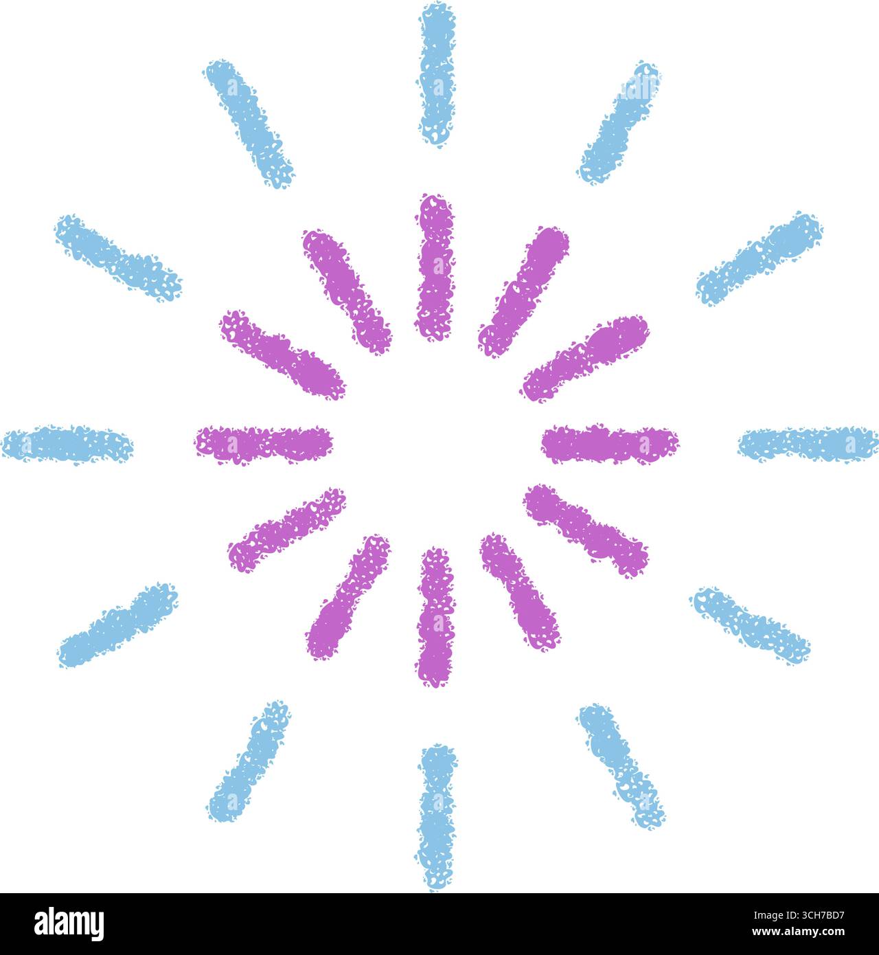 Circle Pastel Crayon Firework Pattern Stock Vector