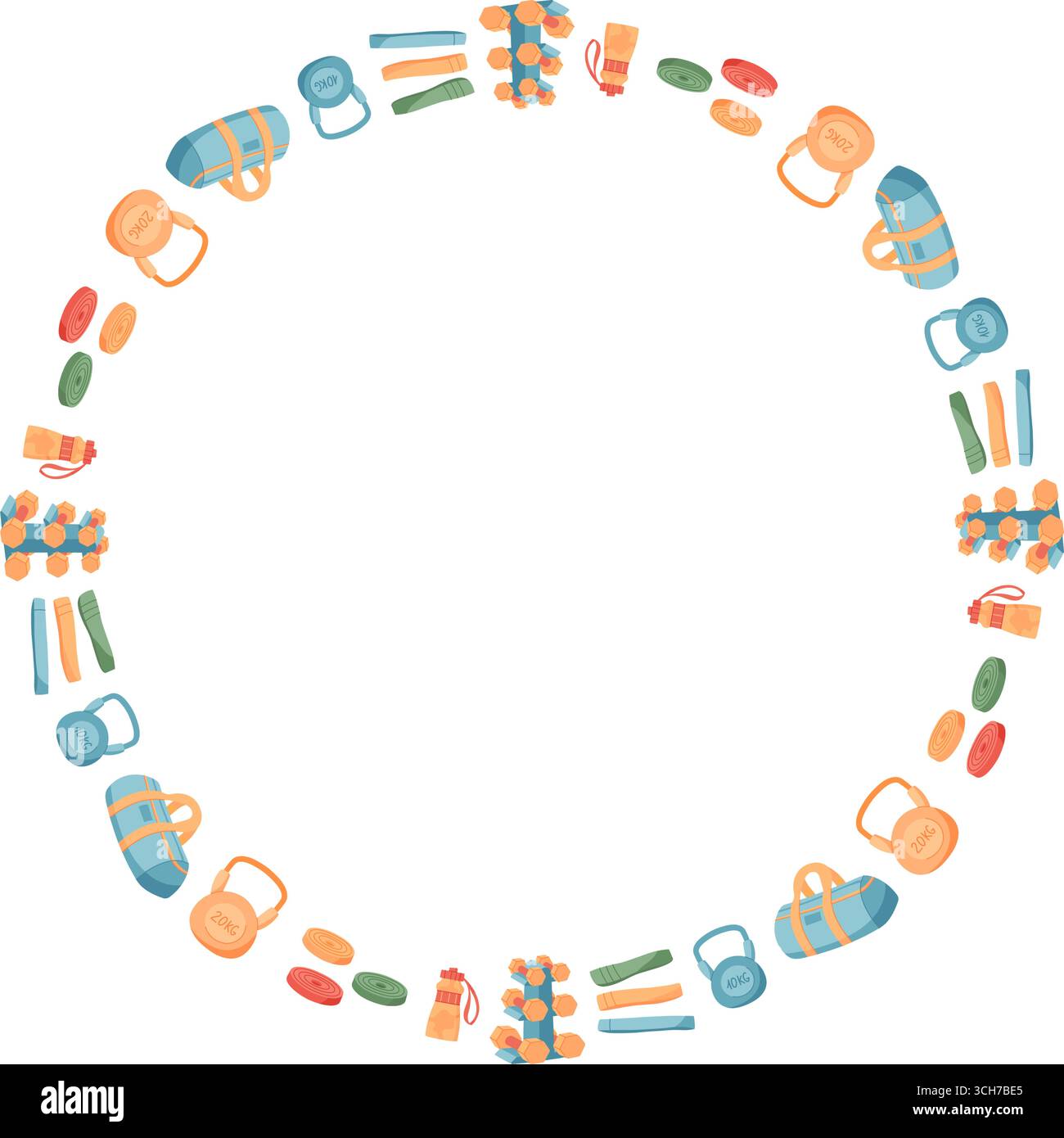 Colorful Round Minimal Sport Frame Stock Vector