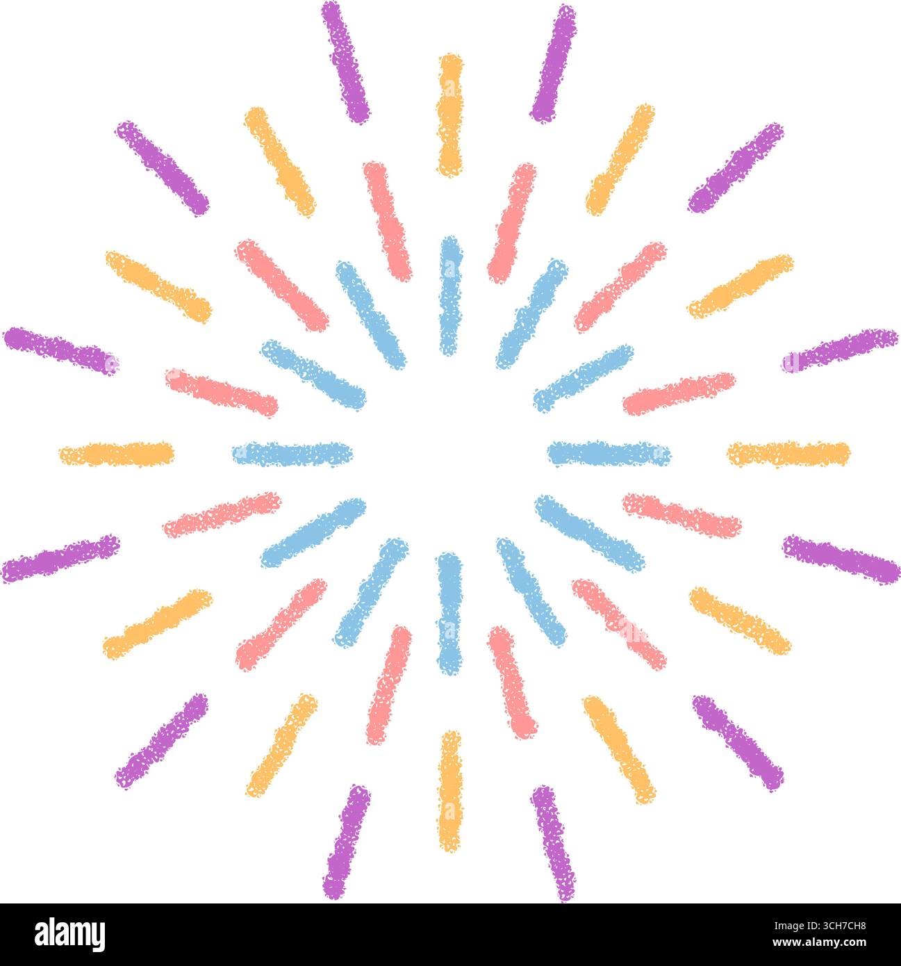 Festive Crayon Firework Starburst Symbol Stock Vector