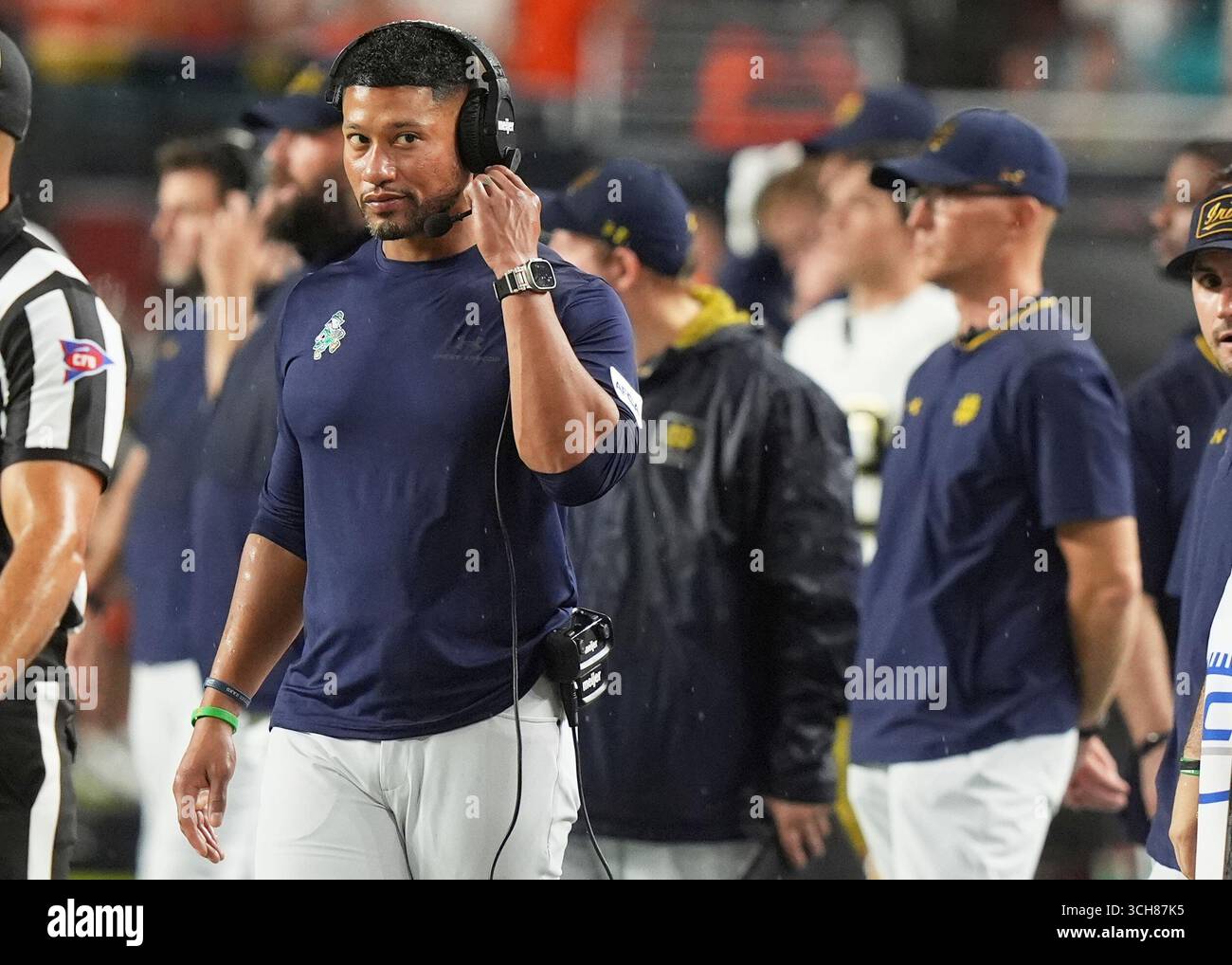 Coach Freeman Notre Dame head coach Marcus Freeman stands on the sideline during the ...