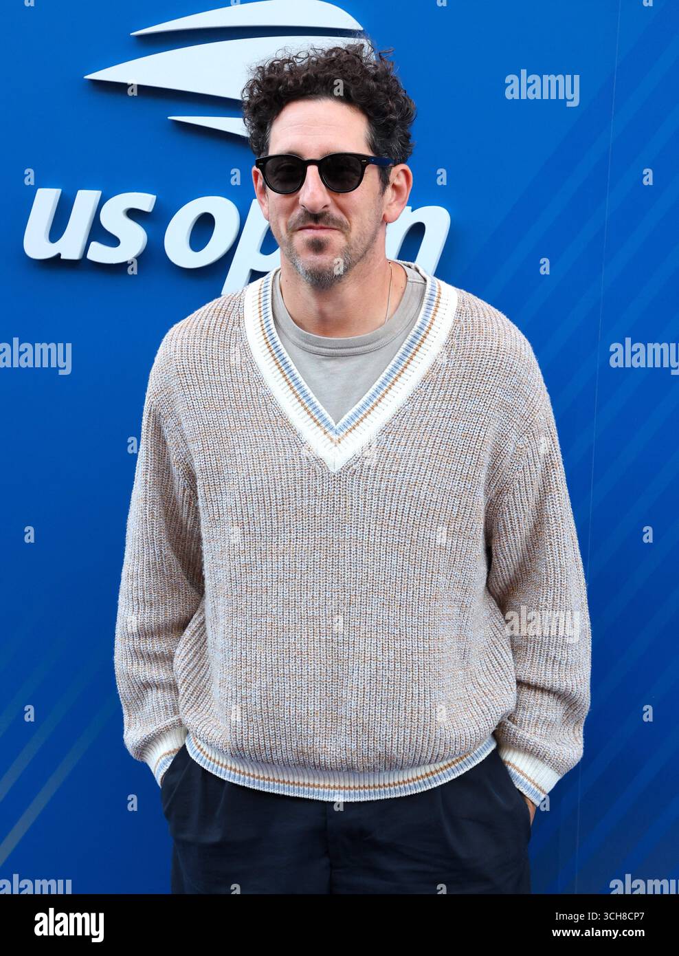 Adam Shapiro arrives at the US Open in New York on August 31, 2025 ...