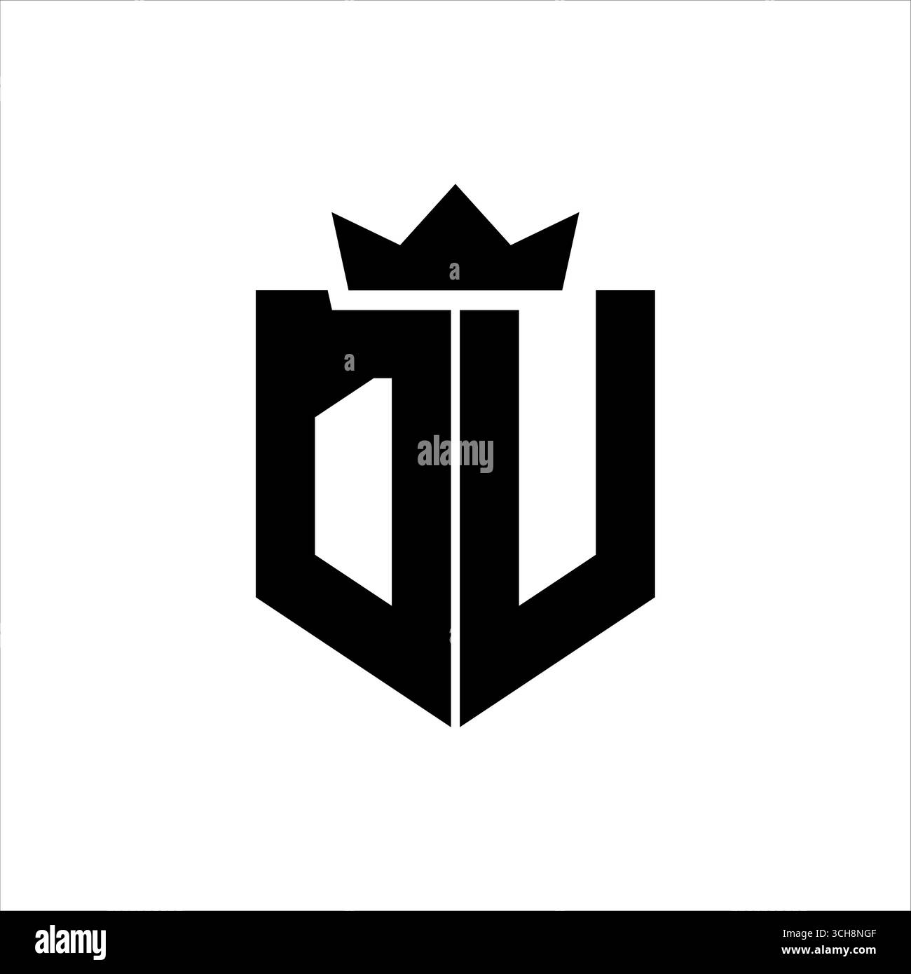 DU Logo vector image of a shield with a sharp geometric style with a ...