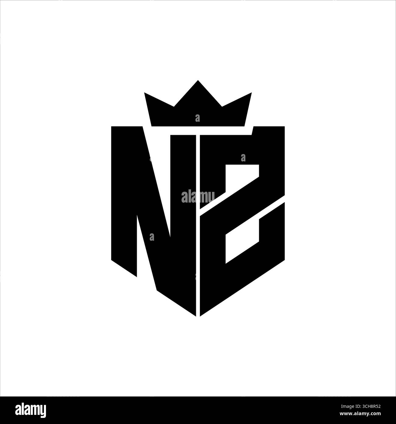NZ Logo vector image of a shield with a sharp geometric style with a ...