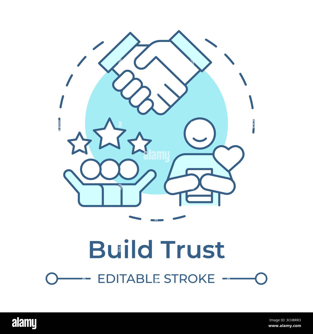 Build trust soft blue concept icon Stock Vector
