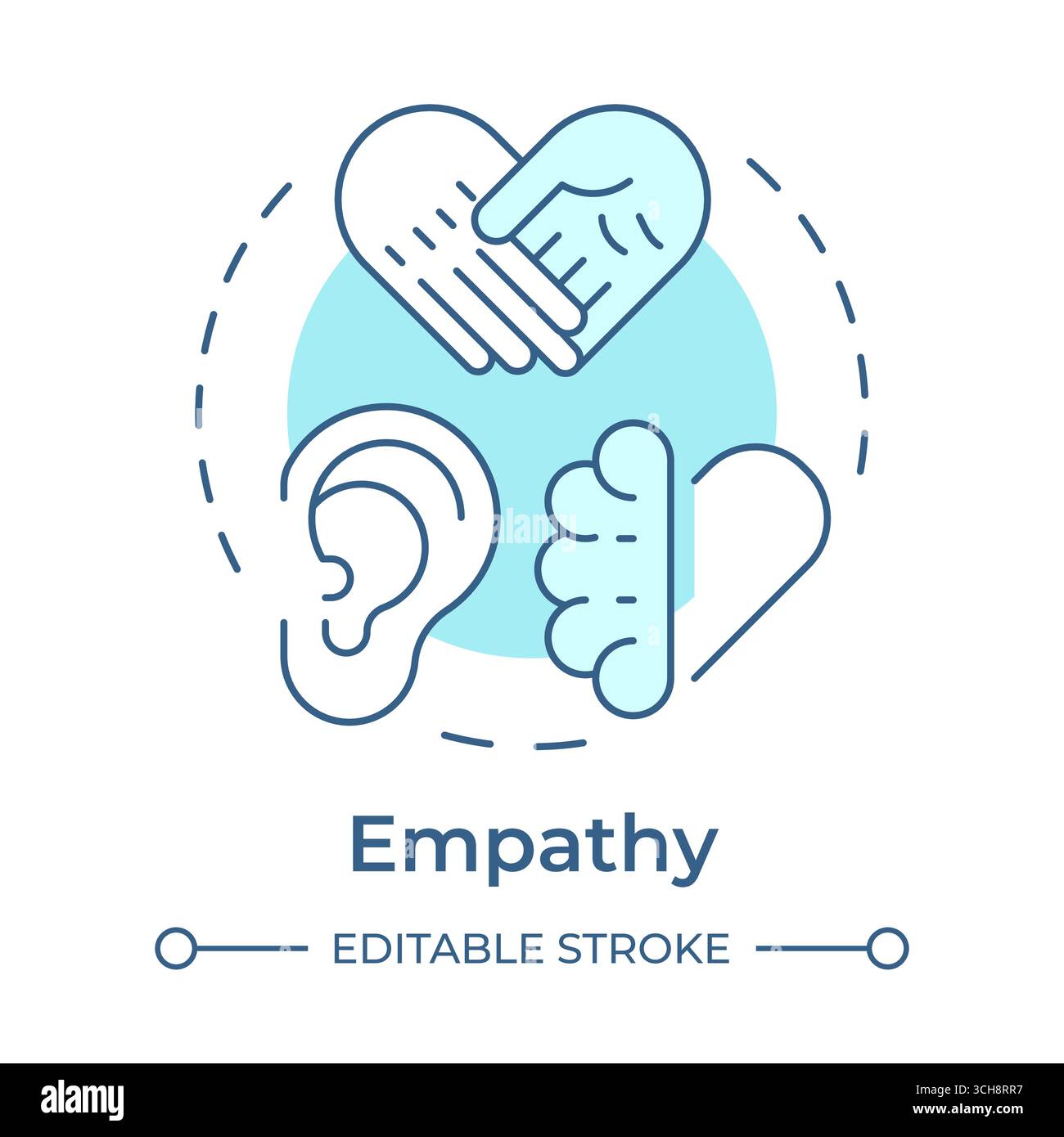 Empathy soft blue concept icon Stock Vector