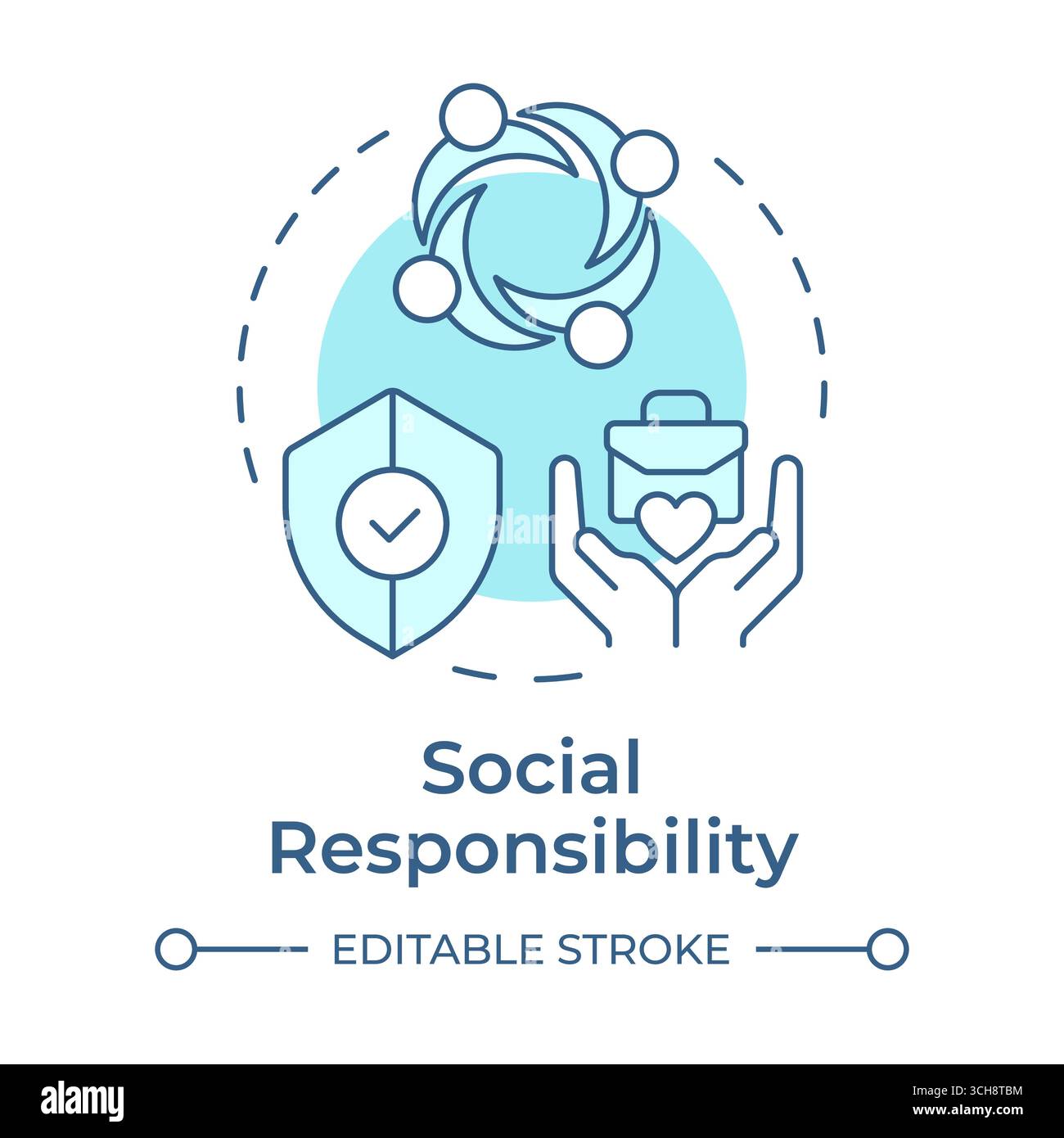 Social responsibility soft blue concept icon Stock Vector