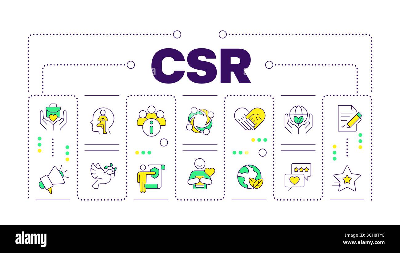 CSR word concept isolated on white Stock Vector