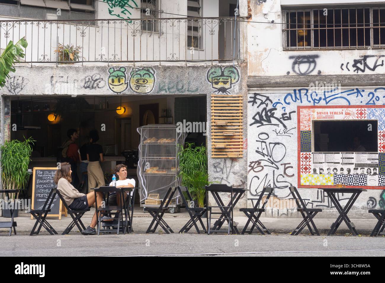 Rio de Janeiro, Brazil - A street scene in Santa Teresa neighbourhood. Stock Photo