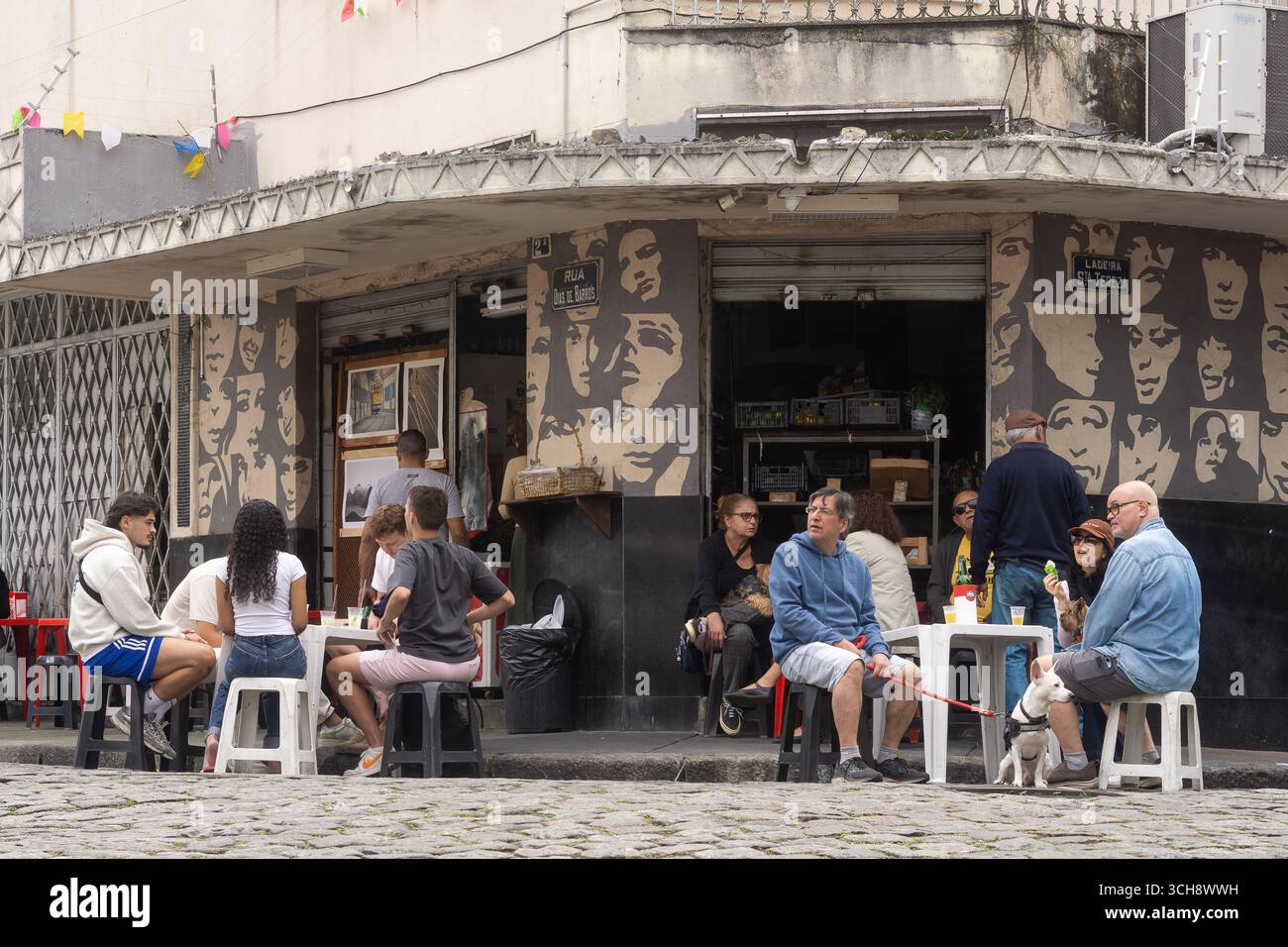 Rio de Janeiro, Brazil - A street scene in Santa Teresa neighbourhood. Stock Photo