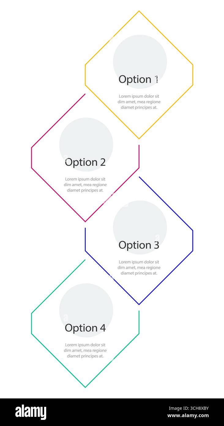 Software development rhombic infographic template Stock Vector