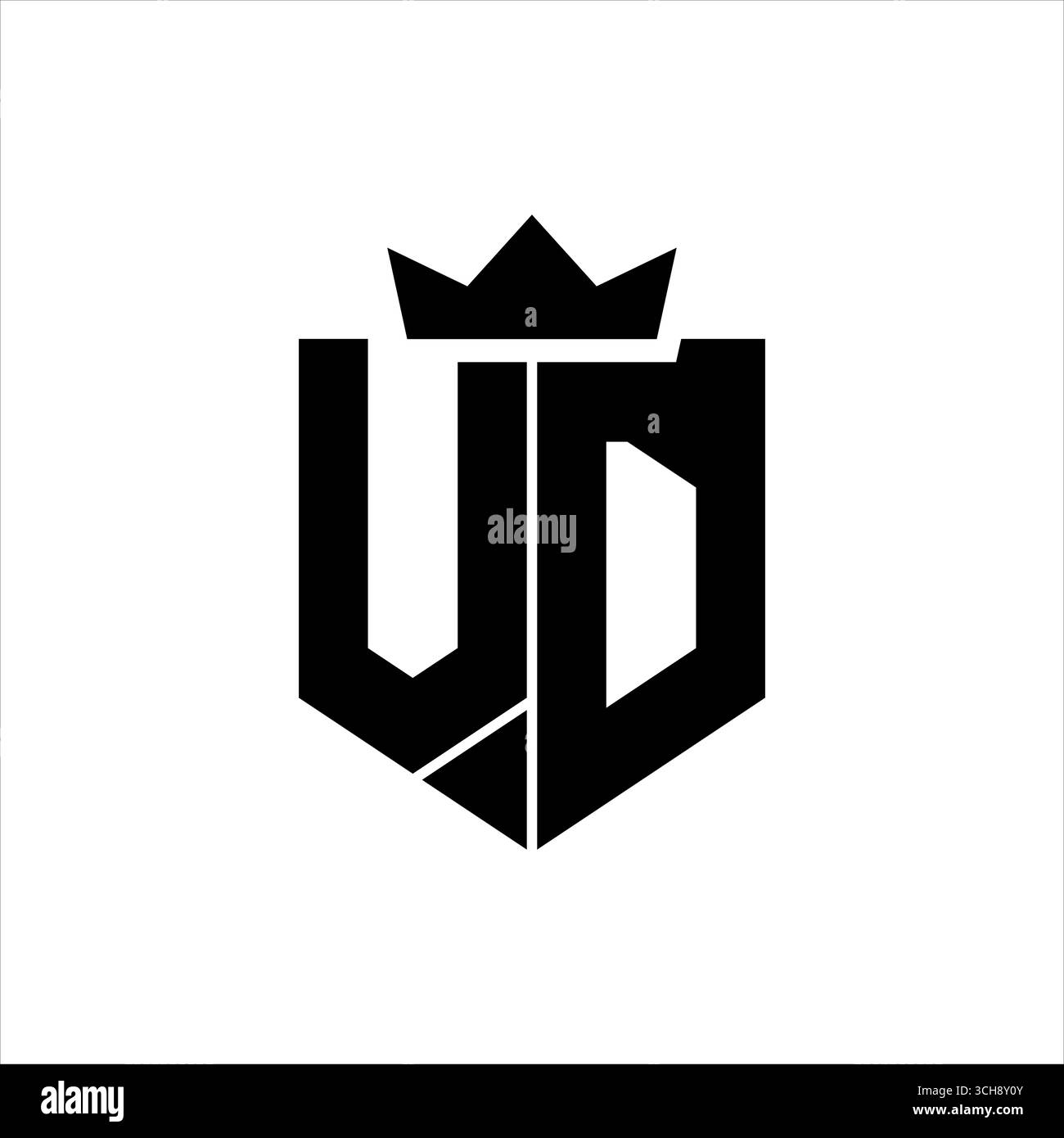 VD Logo vector image of a shield with a sharp geometric style with a ...