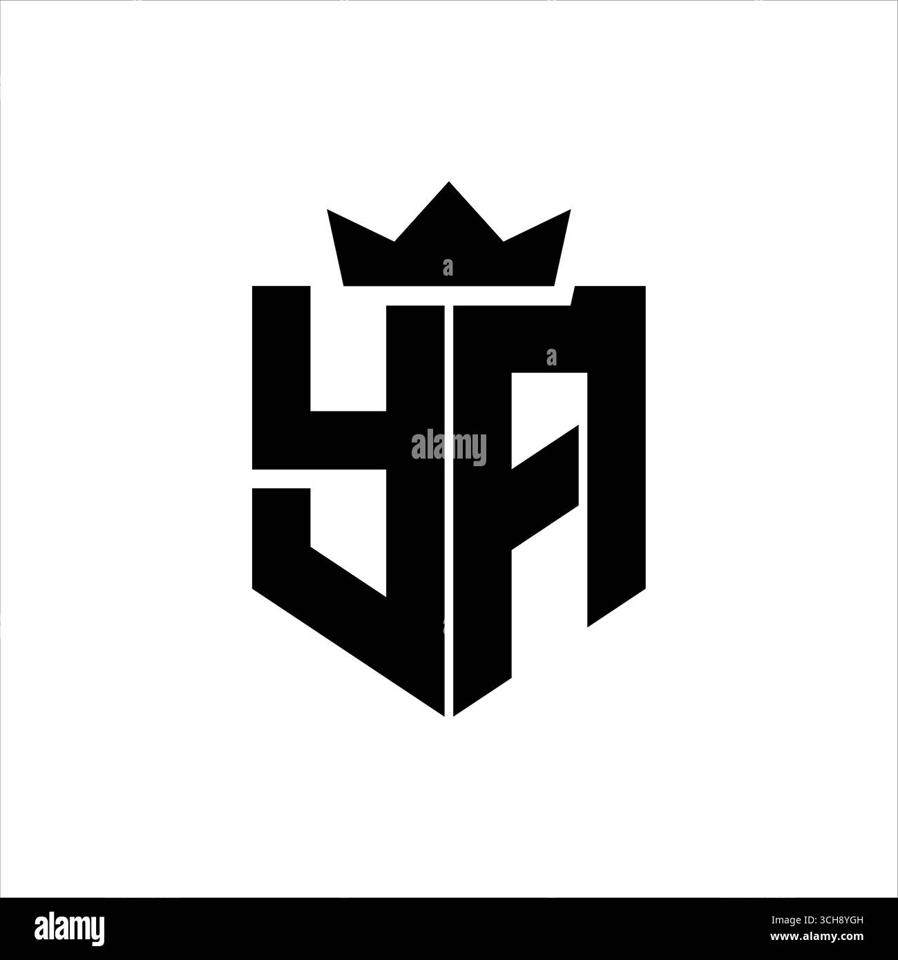 YA Logo vector image of a shield with a sharp geometric style with a ...
