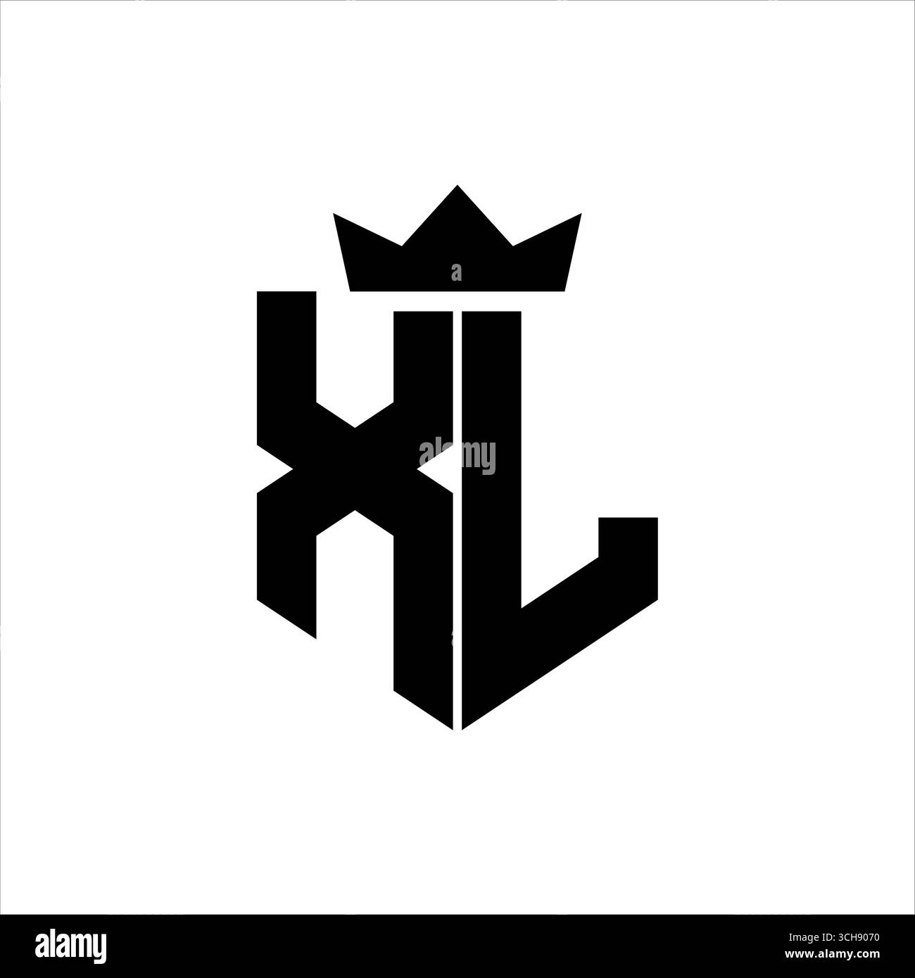 XL Logo vector image of a shield with a sharp geometric style with a ...