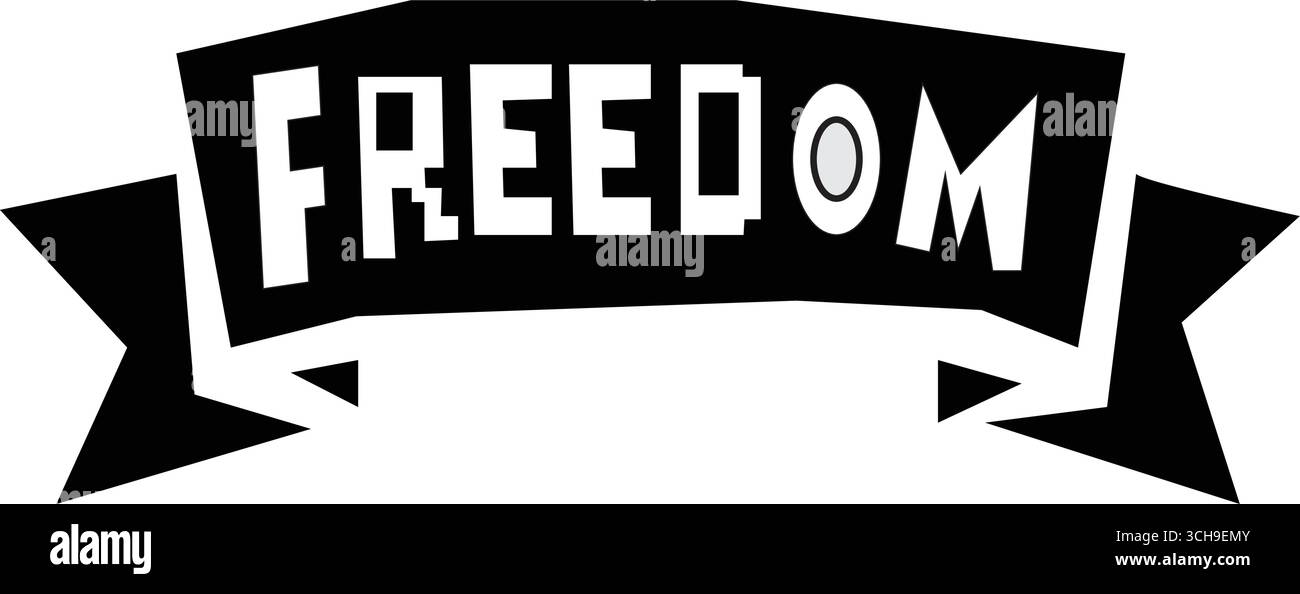 Black freedom badge, Sign of freedom silhouette vector illustration ...
