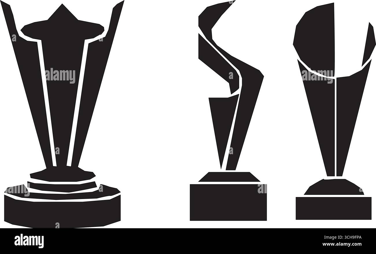 trophy vector set four styles silhouette icon Stock Vector Image & Art ...
