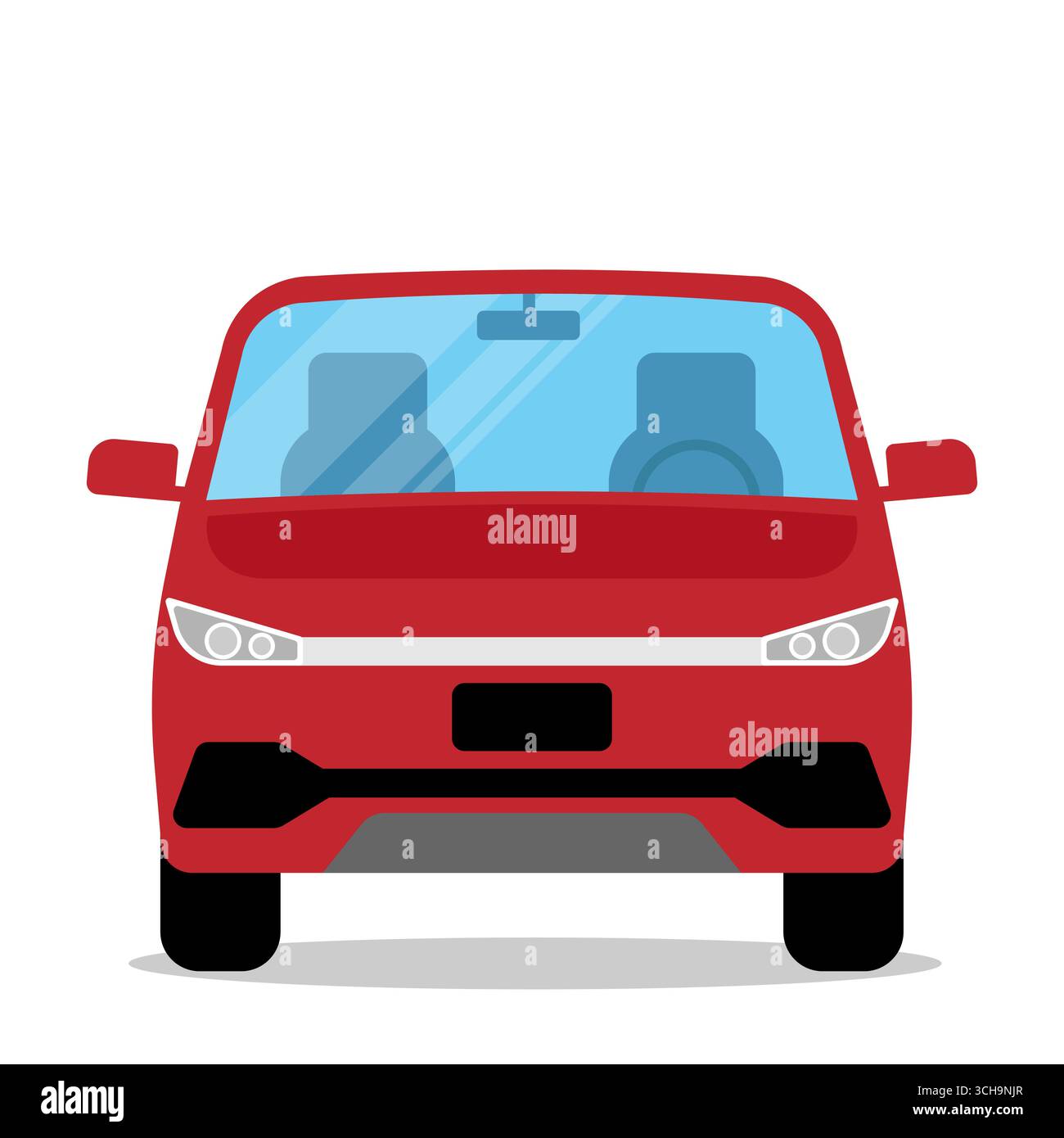 Car Front View. Vector Illustration Isolated on White Background. Stock Vector