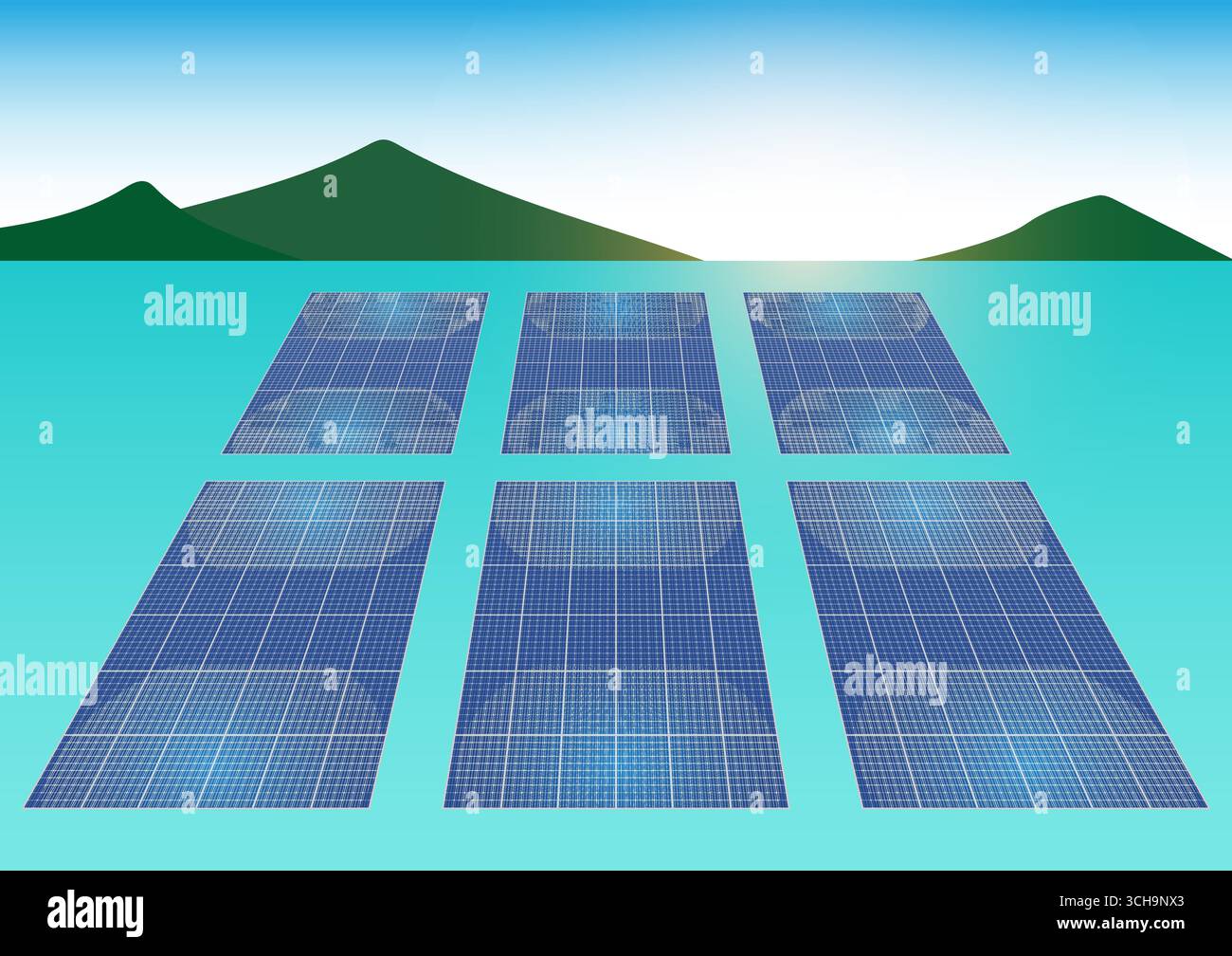 Solar farm aerial view Stock Vector Images - Alamy