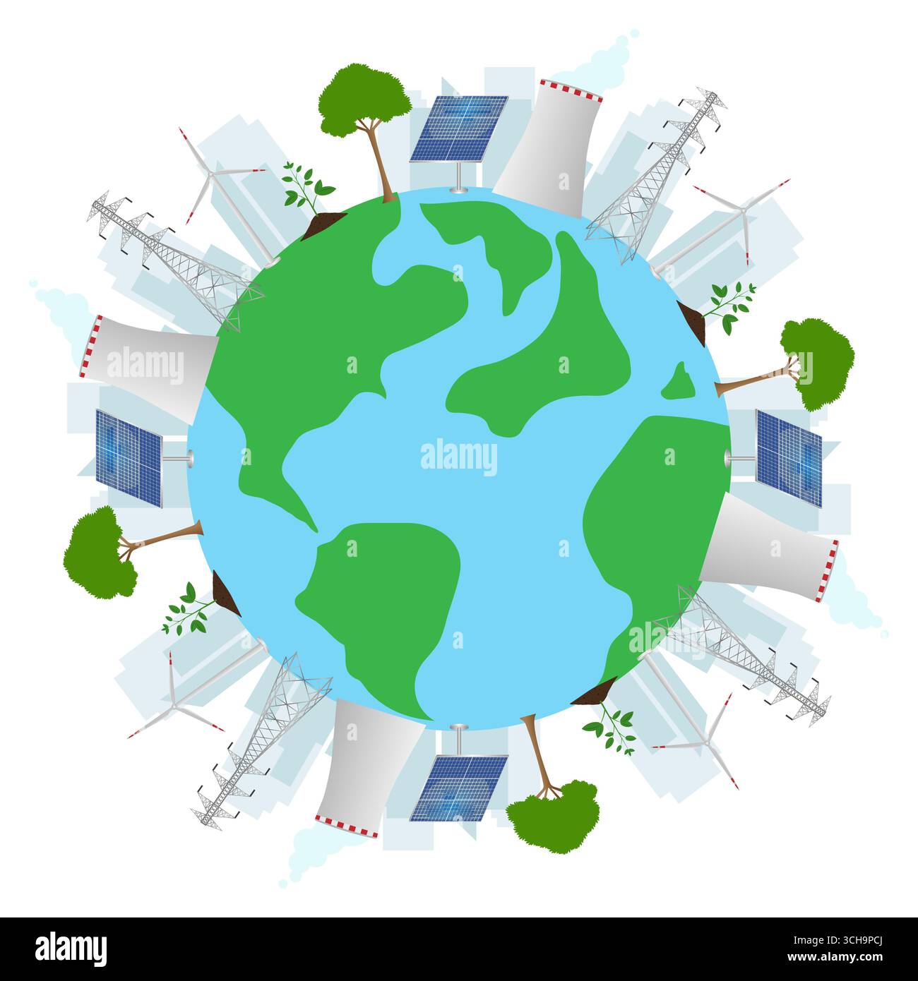 Renewable alternative energy. Eco Friendly and Green Energy Concept ...