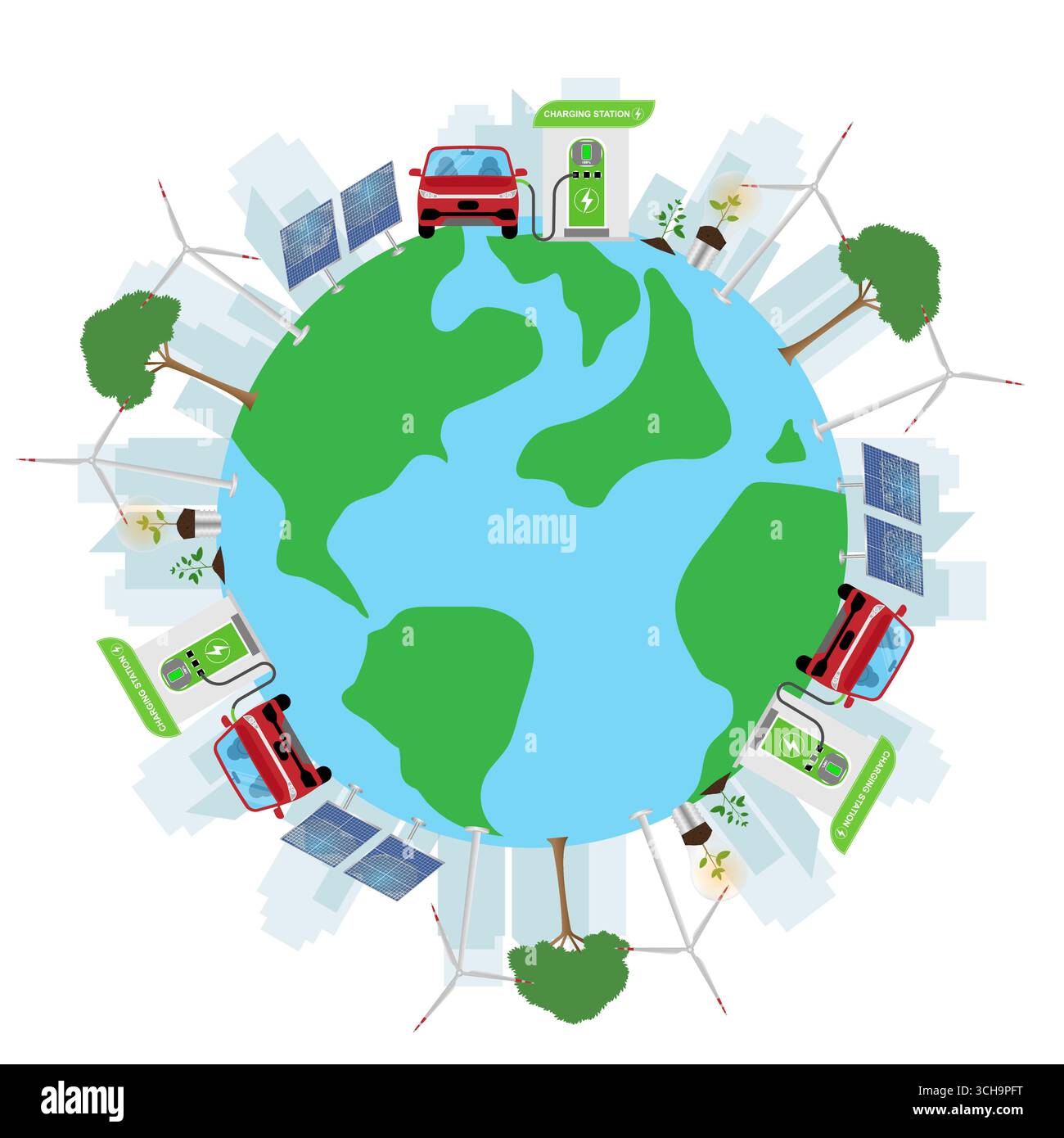Renewable alternative energy. Eco Friendly and Green Energy Concept ...