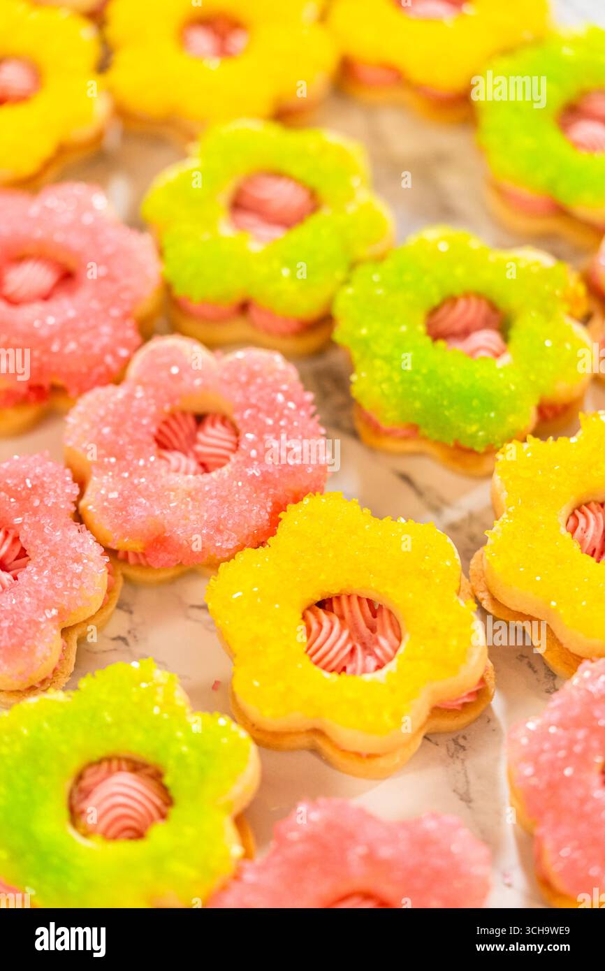 Easter Cookie Gift Wrapped in Cellophane Stock Photo