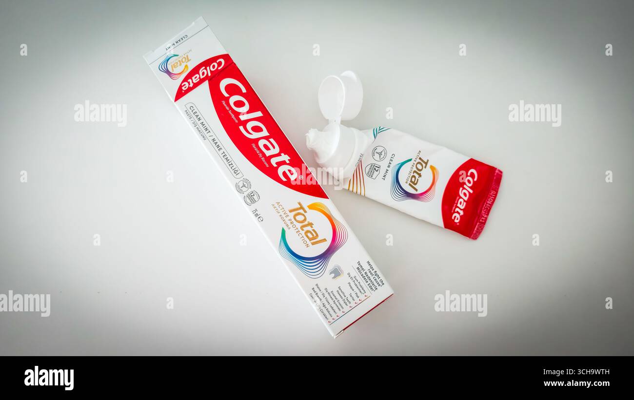 Colgate Total Active Protection Clean Mint toothpaste used tube and ...