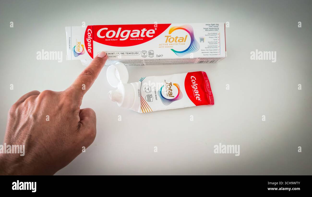 Colgate Total Active Protection Clean Mint toothpaste used tube and ...