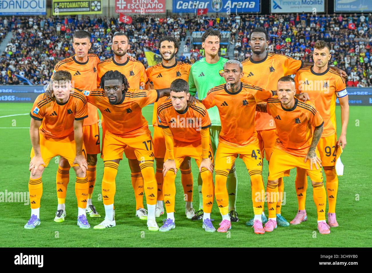 Roma line-up during Pisa SC vs AS Roma, Italian soccer Serie A match in ...