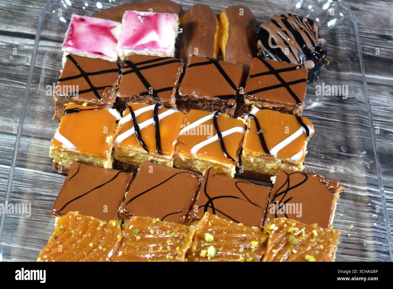 Assorted small Gateaux with different topping, Gateau bites are small ...