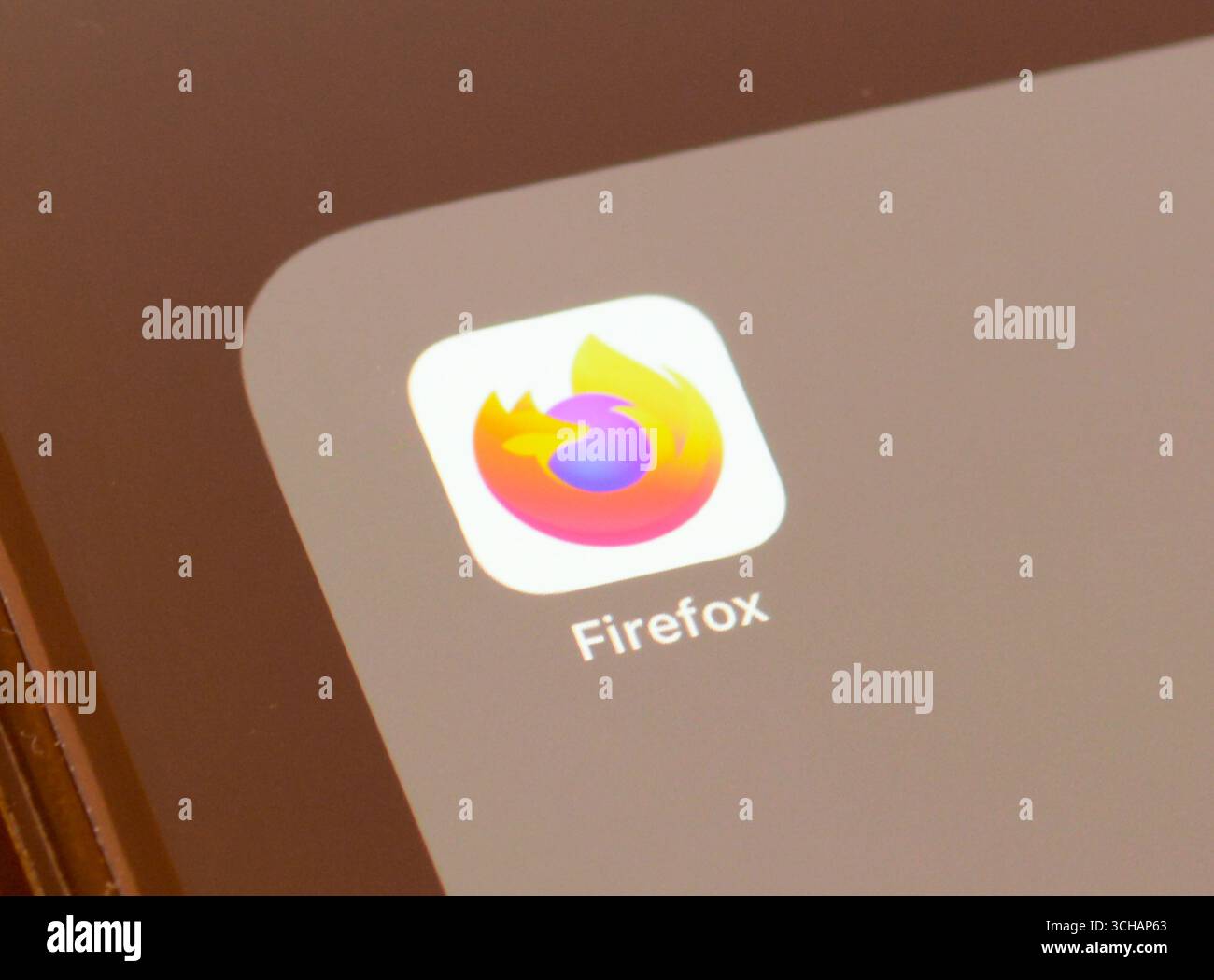 Mozilla Firefox internet browser app on a smartphone screen Stock Photo