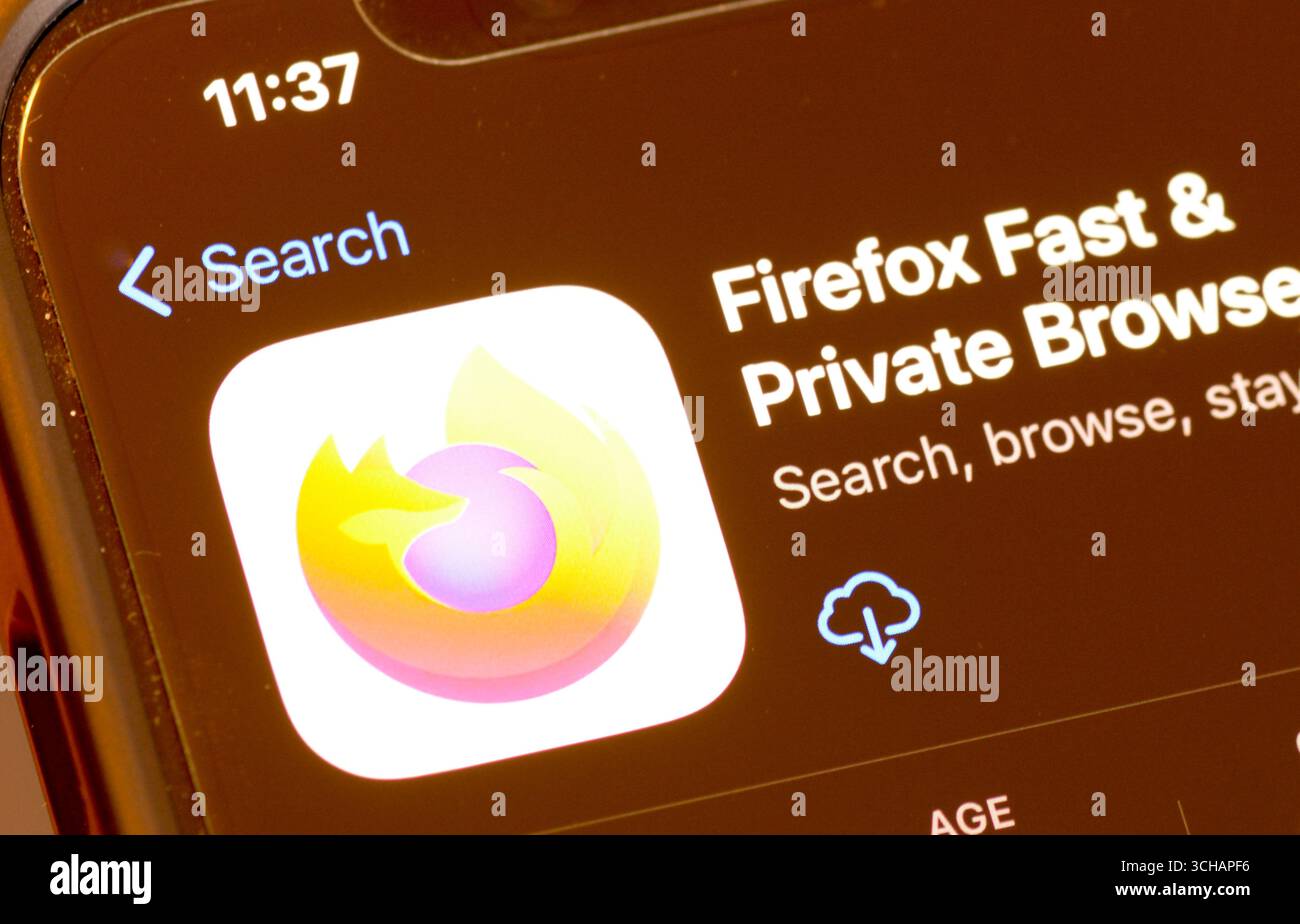Mozilla Firefox internet browser app in the Apple App Store Stock Photo