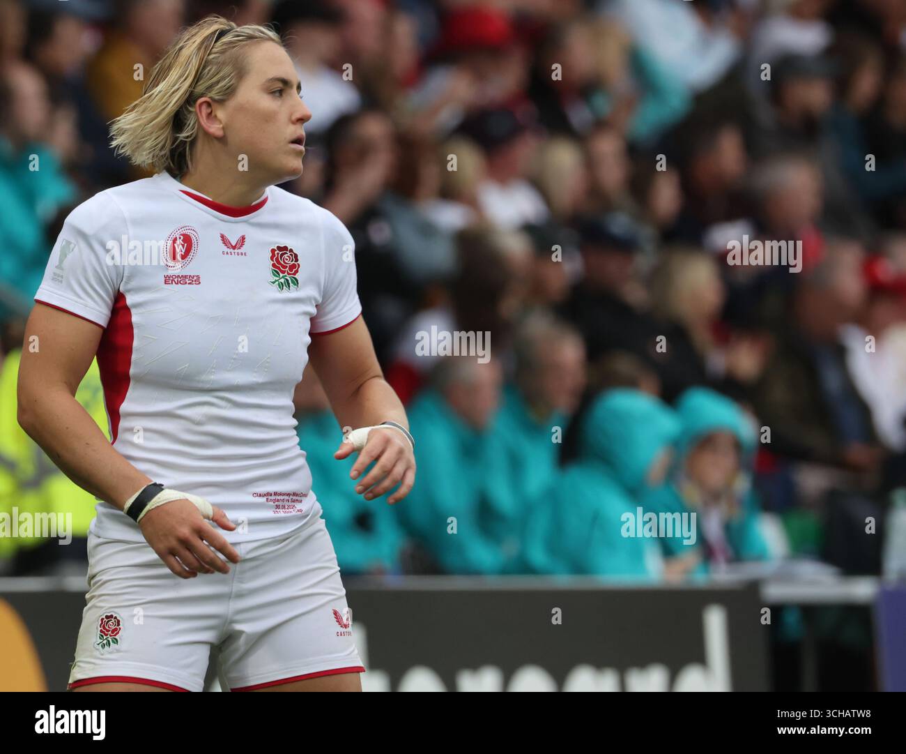 during Women’s Rugby World Cup 2025 Pool A match between England (Red ...