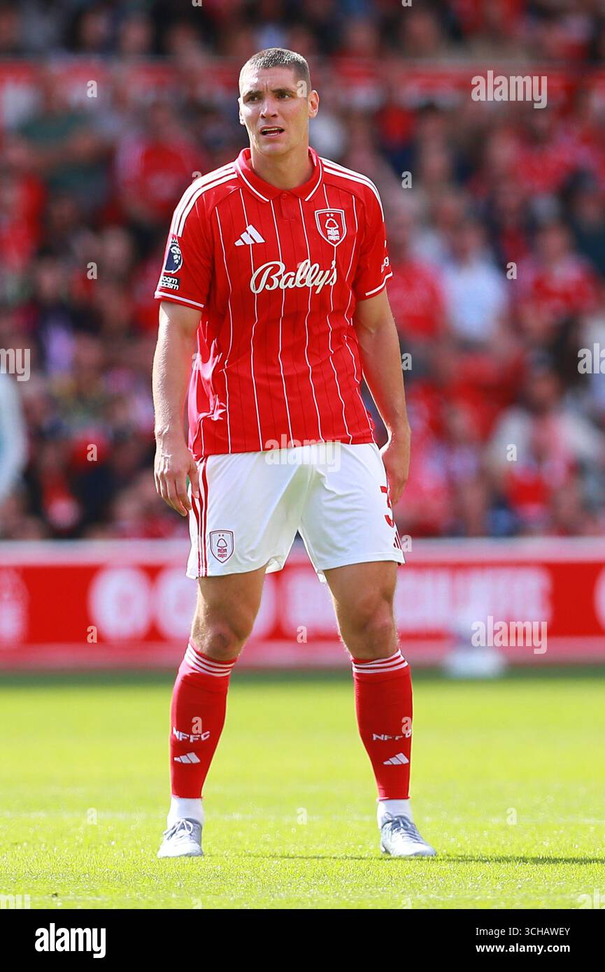 Nikola Milenkovic Of Nottingham Forest During The Nottingham Forest FC 