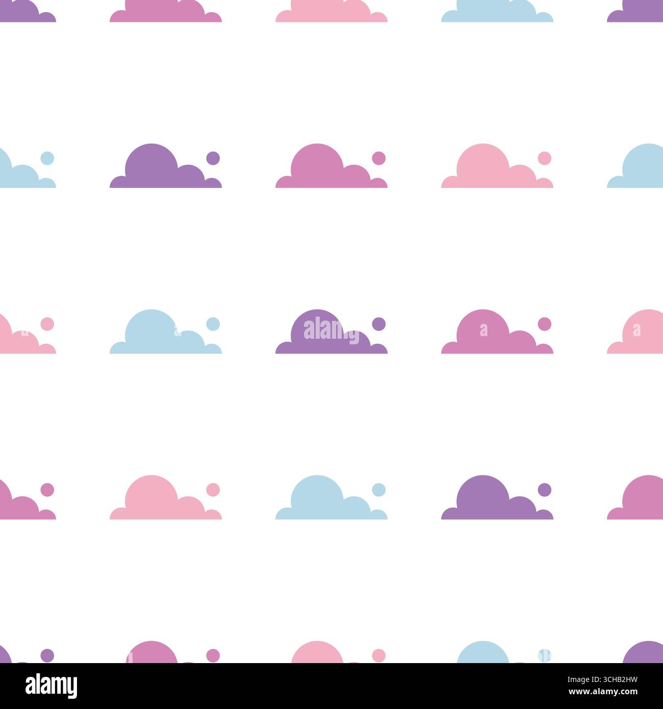 Cute Cloudy Seamless Pattern on white Background Stock Vector