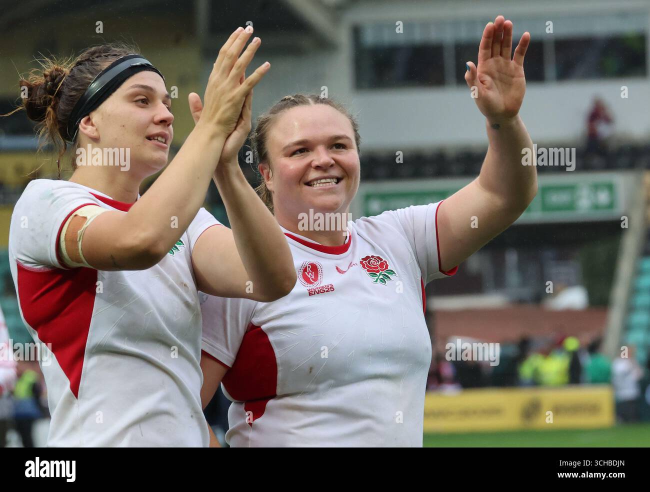 L-R .ew4/ and England's(Red Roses)Sarah Bern(Bristol Bears) after Women ...