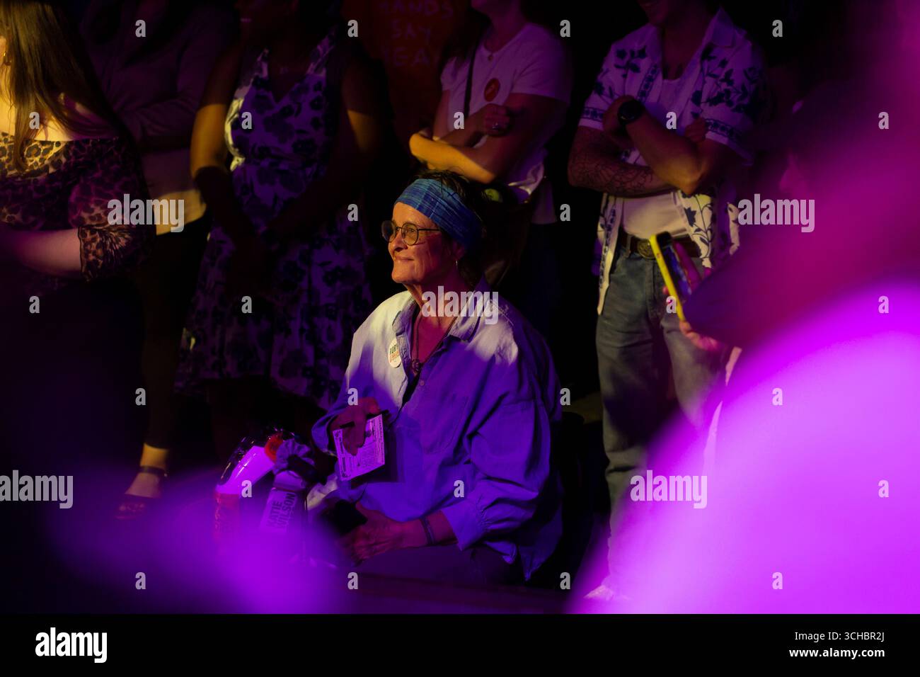 Constituents regard candidates performances during 'Candidate Survivor' at Neumos in Seattle on Thursday, July 24, 2025. At the annual political event Stock Photo