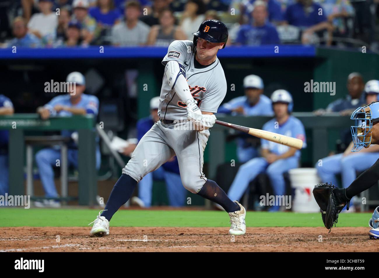Detroit Tigers' Kerry Carpenter bats during a baseball game against the ...