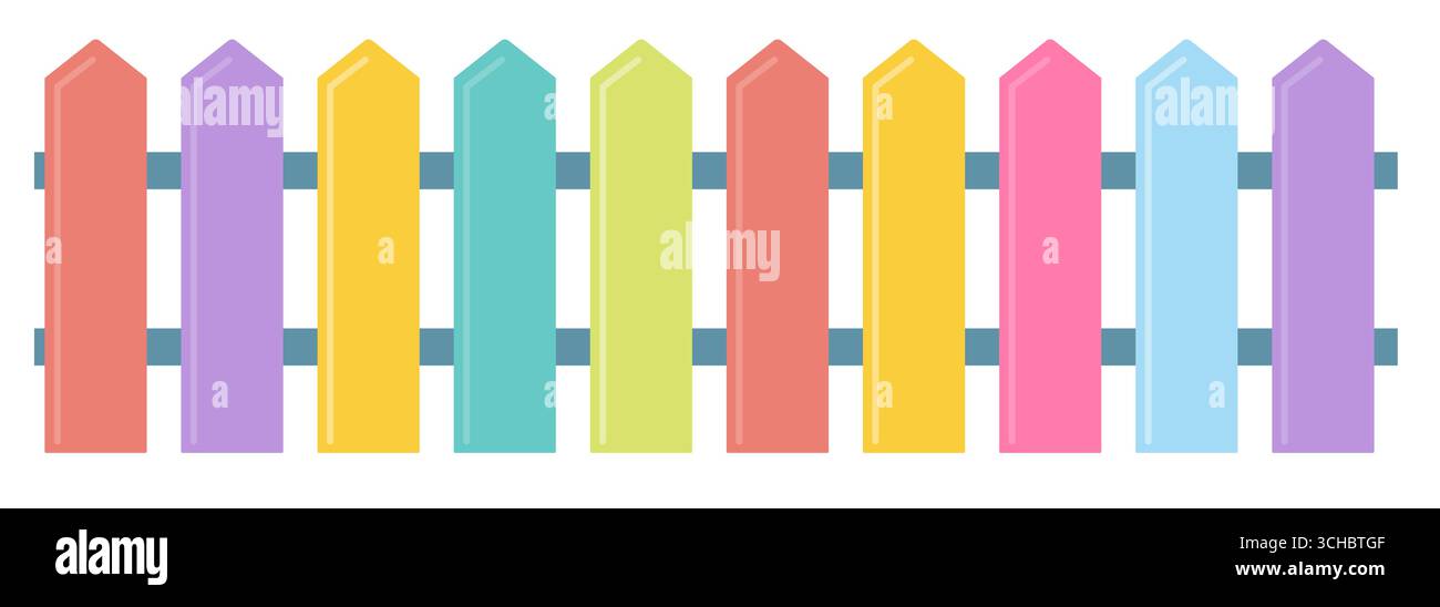 Cute children's fence. Horizontal seamless pattern Stock Vector