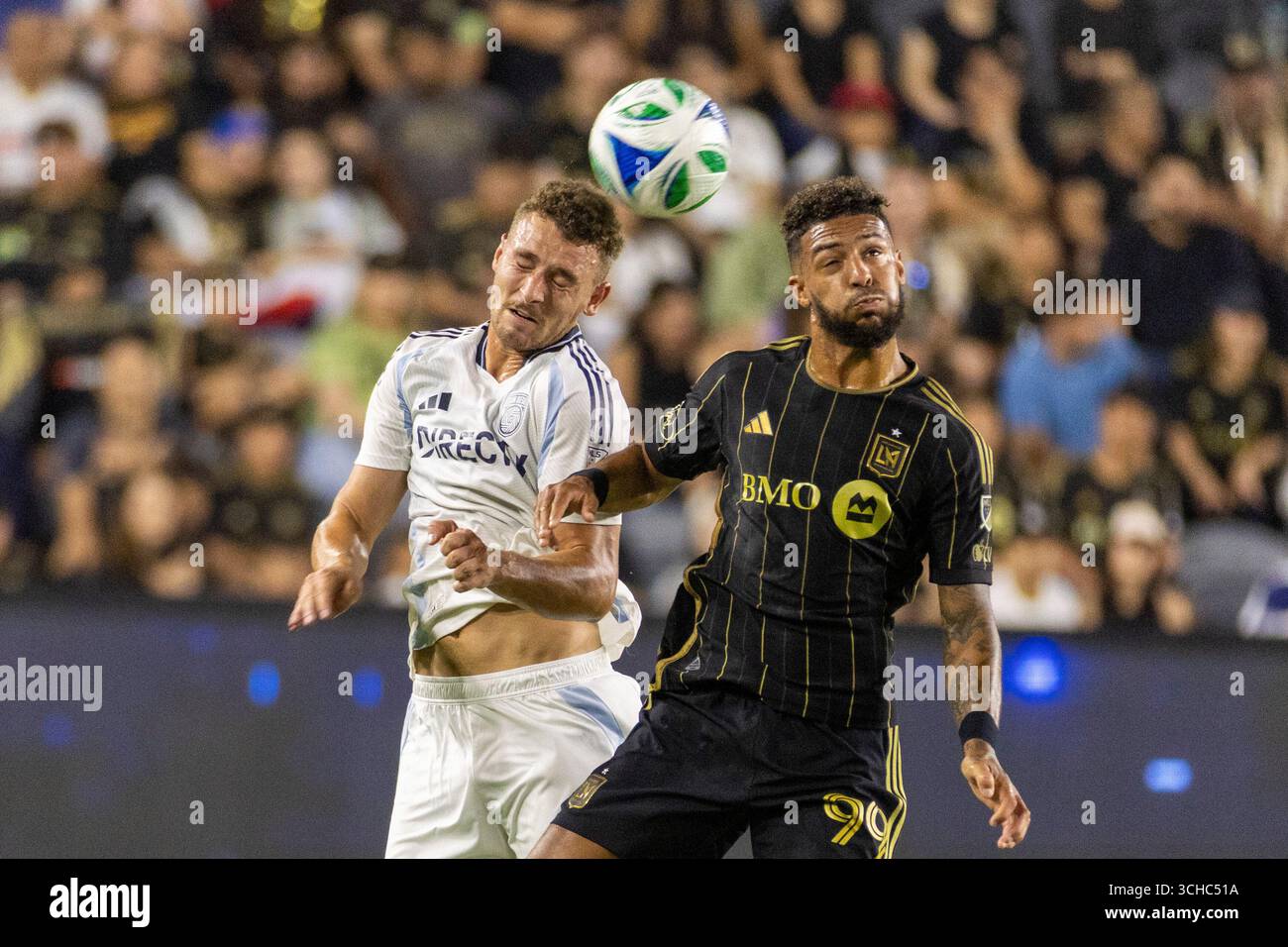 Diego Ringo San Diego FC's Christopher McVey #97 and Los Angeles FC's Denis Bouanga ...