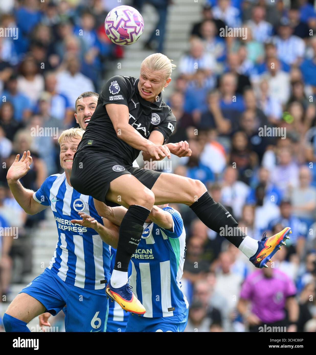 Brighton uk aug brighton v manchester city premier league amex stadium manchester citys erling haaland in action credit mark 